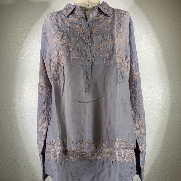 Johnny Was Haass Henley rayon top size S NWT - Picture 3 of 7